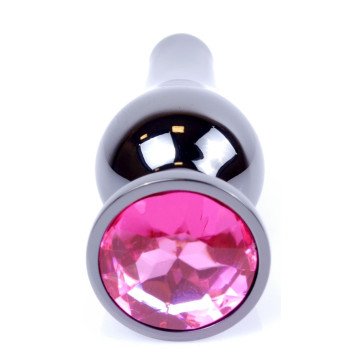 Анальная пробка Boss Series - Jewellery Dark Silver BUTT PLUG Pink – купить