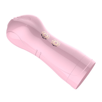 Мастурбатор з вібростимуляцією FOXSHOW Vibrating and Flashing Masturbation Cup Pink USB 7+7 Function – купити