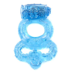 Ерекційне вібро кільце BOSS Vibrating Duo Cock Ring Blue