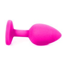 Силіконова анальна пробка з кристалом Silicon Pink 08, Розмір S