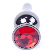 Анальний затор Boss Series - Jewellery Dark Silver BUTT PLUG Red
