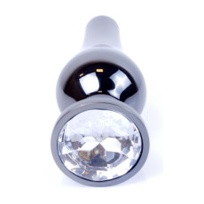 Анальний затор Boss Series - Jewellery Dark Silver BUTT PLUG Clear