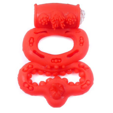 Ерекційне вібро кільце BOSS Vibrating Duo Cock Ring Red