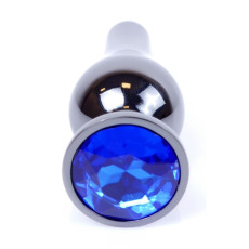 Анальний затор Boss Series - Jewellery Dark Silver BUTT PLUG Blue