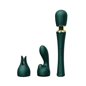 Вібромасажер з насадками Zalo — Kyro Wand Turquoise Green – купити