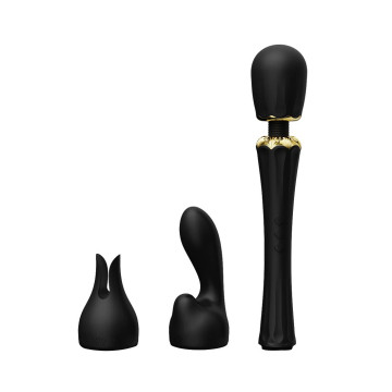Вібромасажер з насадками Zalo — Kyro Wand Obsidian Black – купити