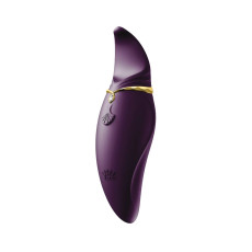 Вибратор 2в1 с язычком Zalo - Hero Twilight Purple, кристалл Swarovski