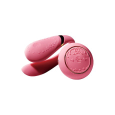 Смартвібратор для пар Zalo Fanfan set Rouge Pink, пульт ДК