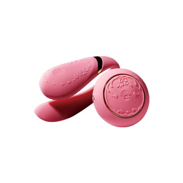 Смартвібратор для пар Zalo Fanfan set Rouge Pink, пульт ДК – купити