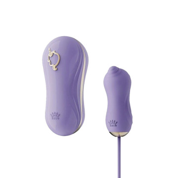 Набір 2в1 Zalo — UNICORN Violet, віброяйце + вакуумний стимулятор – купити
