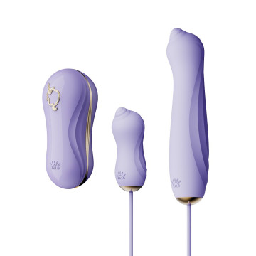 Набір 3в1 Zalo – UNICORN Set Violet, віброяйце, пульсатор, вакуумний стимулятор – купити