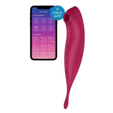 Смарт-вібратор для клітора з вакуумною стимуляцією Satisfyer Twirling Pro+ dark red – купити