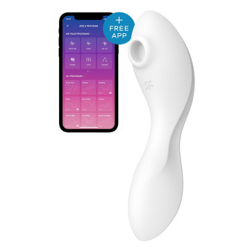 Вакуумний смарт-стимулятор із вібрацією Satisfyer Curvy Trinity 5 (White), керування зі смартфона – купити