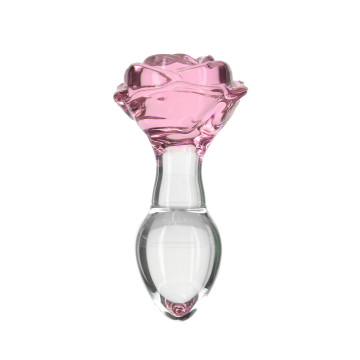 Скляна анальна пробка Pillow Talk Rosy Luxurious Glass Anal Plug, ?3,3 см, віброкуля в подарунок