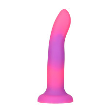 Светящийся в темноте фаллоимитатор ADDICTION - Rave - 8 Glow in the Dark Dildo - Pink Purple