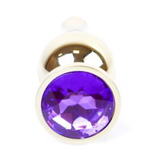 Анальний затор Boss Series - Jewellery Gold BUTT PLUG Purple