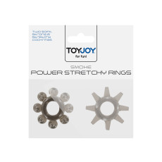 Набір з 2 шт кілець на пеніс Toy Joy - Power Stretchy Rings 2pcs Grey