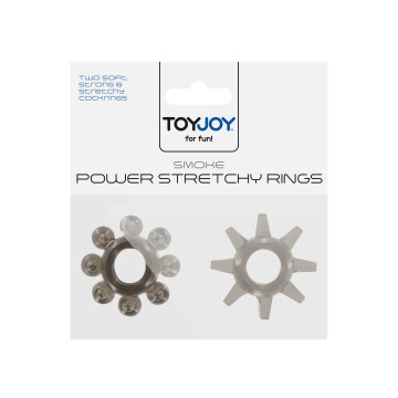 Набір з 2 шт кілець на пеніс Toy Joy - Power Stretchy Rings 2pcs Grey – купити
