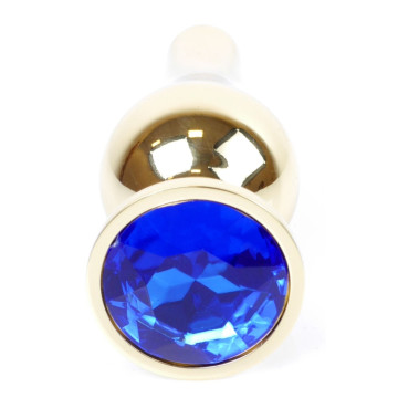 Анальний затор Boss Series - Jewellery Gold BUTT PLUG Dark Blue – купити