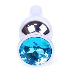 Анальний затор Boss Series - Jewellery Silver BUTT PLUG Light Blue