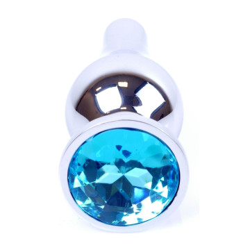 Анальний затор Boss Series - Jewellery Silver BUTT PLUG Light Blue – купити