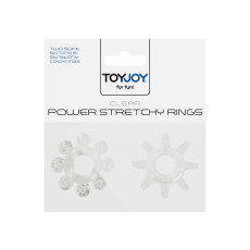 Набір з 2 шт кілець на пеніс Toy Joy - Power stretchy Rings Clear