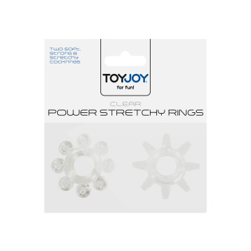 Набір з 2 шт кілець на пеніс Toy Joy - Power stretchy Rings Clear – купити