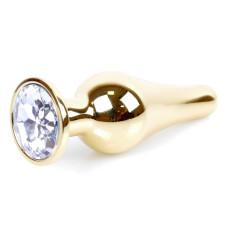 Анальная пробка Boss Series - Jewellery Gold BUTT PLUG Clear