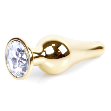 Анальний затор Boss Series - Jewellery Gold BUTT PLUG Clear – купити