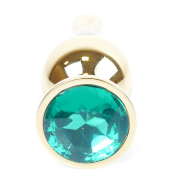 Анальний затор Boss Series - Jewellery Gold BUTT PLUG Green – купити