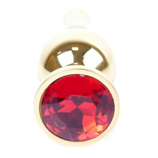 Анальний затор Boss Series - Jewellery Gold BUTT PLUG Red