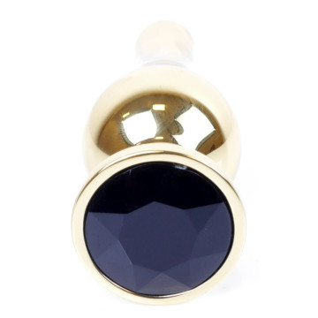Анальний затор Boss Series - Jewellery Gold BUTT PLUG Black – купити