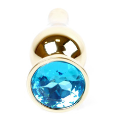 Анальний затор Boss Series - Jewellery Gold BUTT PLUG Light Blue