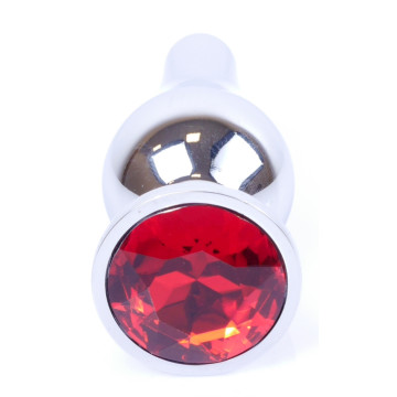 Анальний затор Boss Series - Jewellery Silver BUTT PLUG Red – купити