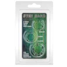 Набір з 3 шт ерекційних кілець STAY HARD-Three Rings Clear