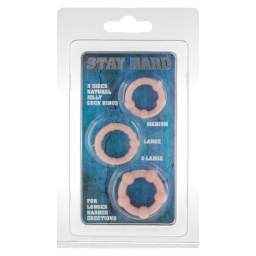 Набір з 3 шт ерекційних кілець STAY HARD-Three Rings Skin – купити