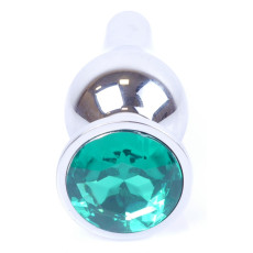 Анальний затор Boss Series - Jewellery Silver BUTT PLUG Green