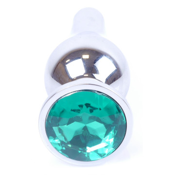 Анальний затор Boss Series - Jewellery Silver BUTT PLUG Green – купити
