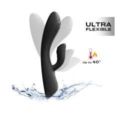 Вибратор-кролик с подогревом Dorcel FLEXI RABBIT BLACK, гибкий ствол
