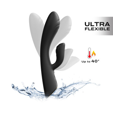 Вібратор-кролик з підігрівом Dorcel FLEXI RABBIT BLACK, гнучкий стовбур – купити