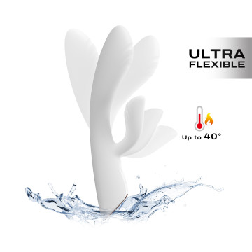 Вібратор-кролик з підігрівом Dorcel FLEXI RABBIT WHITE, гнучкий стовбур – купити