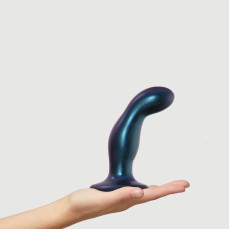 Дилдо Strap-On-Me DILDO PLUG SNAKY METALLIC BLUE, размер M, диаметр 4 см, вводимая длина 15,3 см