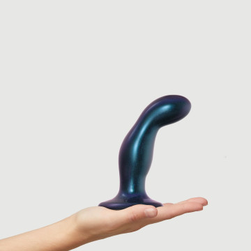 Дилдо Strap-On-Me DILDO PLUG SNAKY METALLIC BLUE, розмір M, діаметр 4 см, ввідна довжина 15,3 см – купити