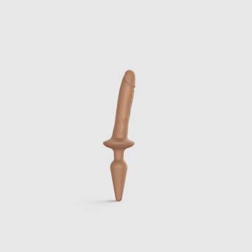 Анальна пробка з дилдо 2в1 Strap-On-Me SWITCH PLUG-IN REALISTIC DILDO Caramel S, діаметр 3,3/2,9 см – купити