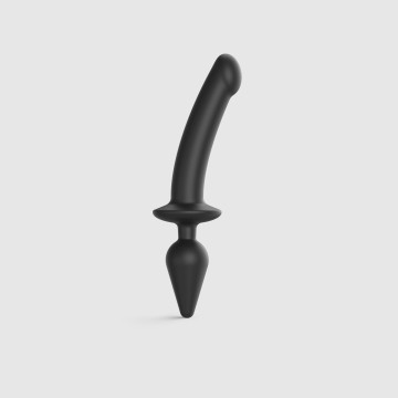 Анальна пробка з дилдо 2в1 Strap-On-Me SWITCH PLUG-IN DILDO Black XXL, діаметр 5,2/3,9 см – купити