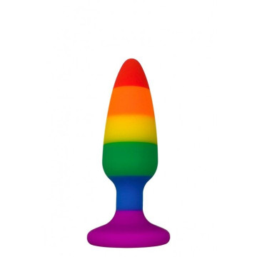 Силіконова анальна пробка Wooomy Hiperloo Silicone Rainbow Plug S, діаметр 2,4 см, довжина 9 см – купити