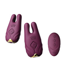 Смарт-вібратор для грудей Zalo - Nave Velvet Purple, пульт ДК, робота через додаток