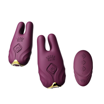 Смарт-вібратор для грудей Zalo - Nave Velvet Purple, пульт ДК, робота через додаток – купити