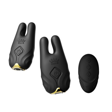Смарт-вібратор для грудей Zalo - Nave Obsidian Black, пульт ДК, робота через додаток – купити