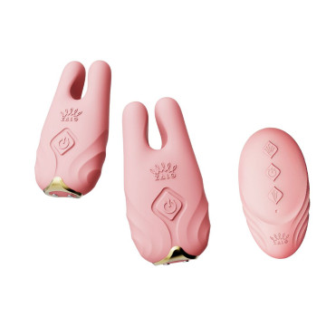 Смарт-вібратор для грудей Zalo - Nave Coral Pink, пульт ДК, робота через додаток – купити